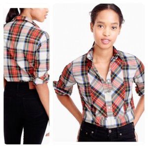 J. Crew Festive Plaid Button Down Shirt